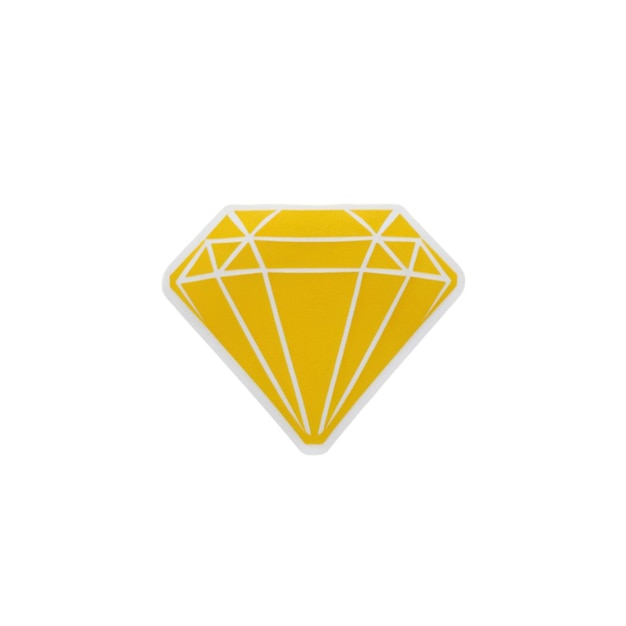 Photo yellow diamond sticker isolated on white background