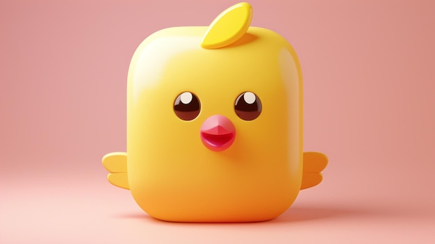 a yellow duck with a yellow beak and eyes