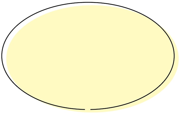 Photo a yellow ellipse with a black line around it