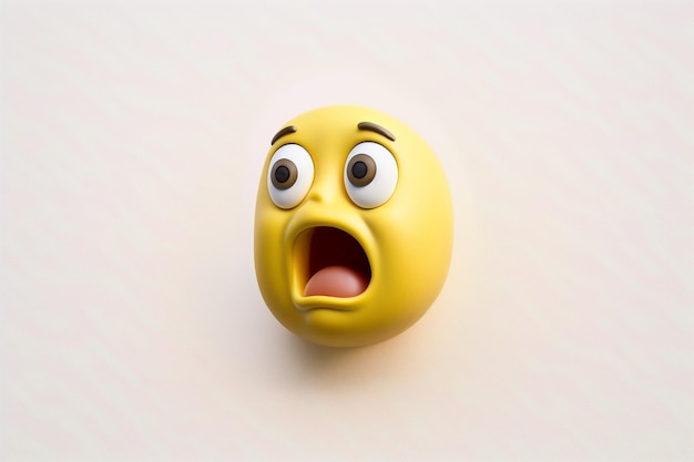 A yellow emoji with a wideopen mouth ai generated artwork