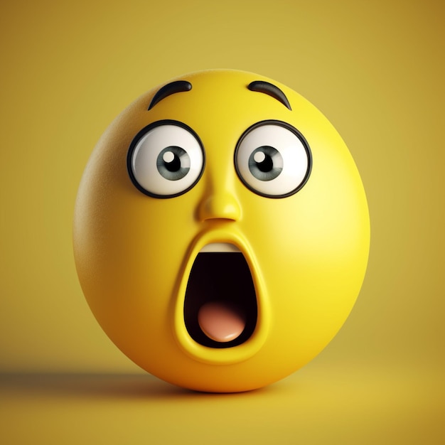 A yellow emoticon with a surprised expression on it.