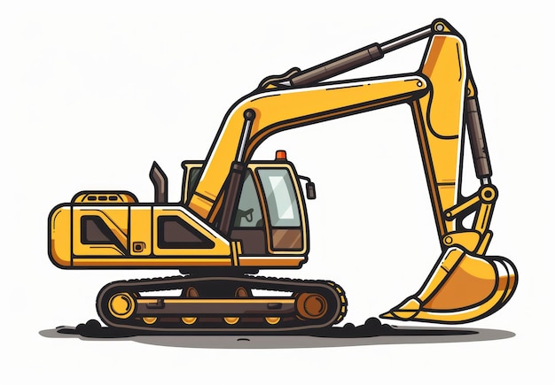 Yellow Excavator Illustration