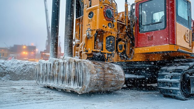 Photo a yellow excavator is being used to extinguish a piece of concrete