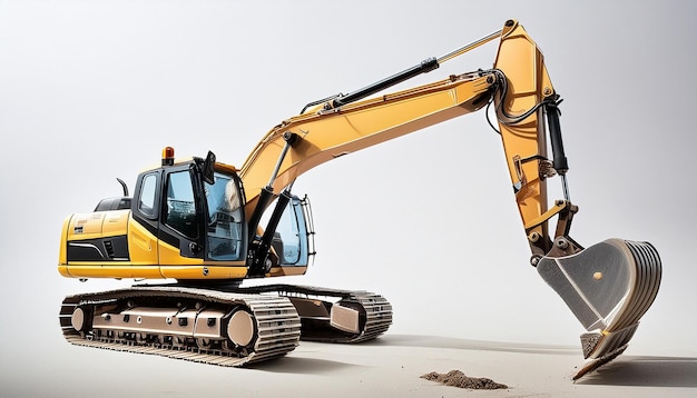 Photo a yellow excavator is being used to work in a studio