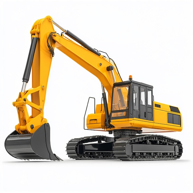 Photo a yellow excavator is being used to work