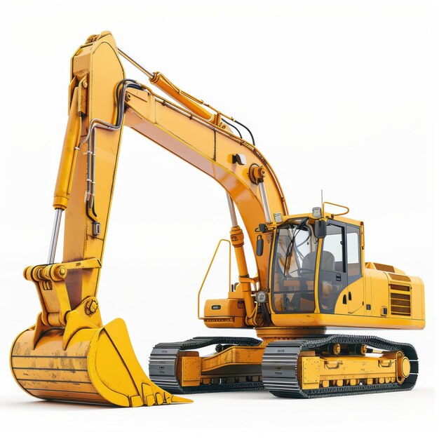 A Yellow Excavator Ready for Action