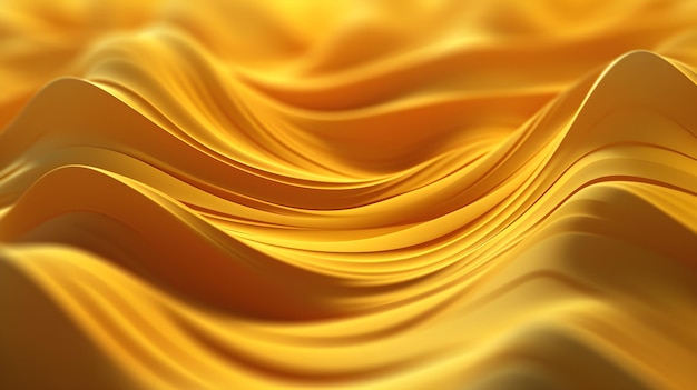 A yellow fabric with a wavy pattern that is blowing in the wind.