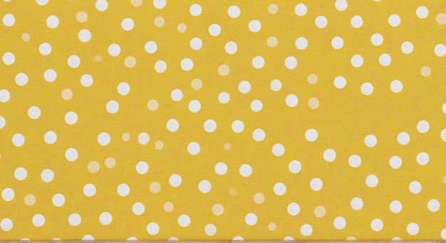 Photo yellow fabric with white polka dots and a yellow background