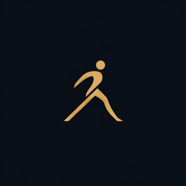 Photo a yellow figure running in front of a black background