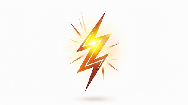 a yellow flash of lightning on a white background