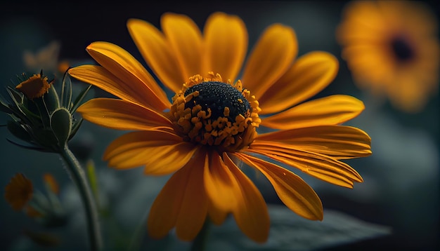 Yellow flower macro Summer background