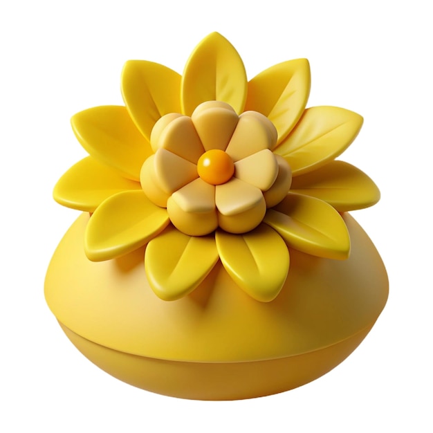 a yellow flower shaped cake with a yellow flower on the top