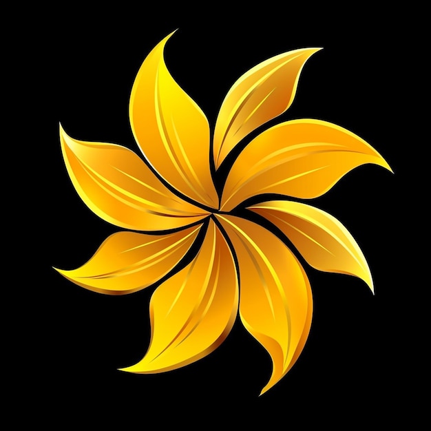 yellow flower vector logo isolated on background