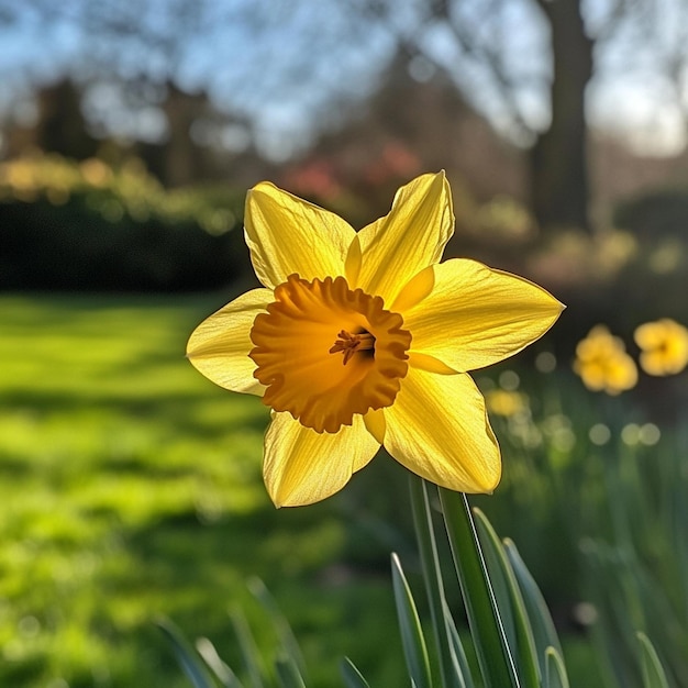 Photo a yellow flower with the number 3 on it