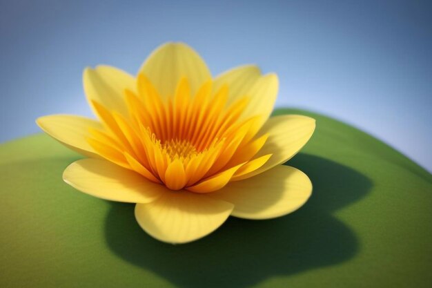 Photo a yellow flower with the shadow of a yellow flower