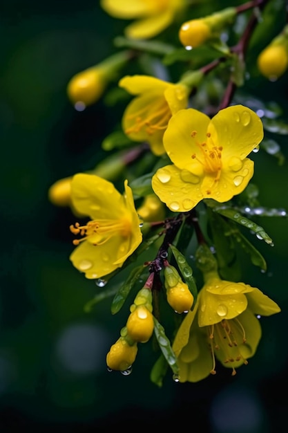 A yellow flower with the word " on it's side