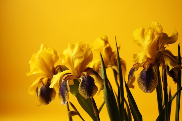 Yellow flowers against a yellow background