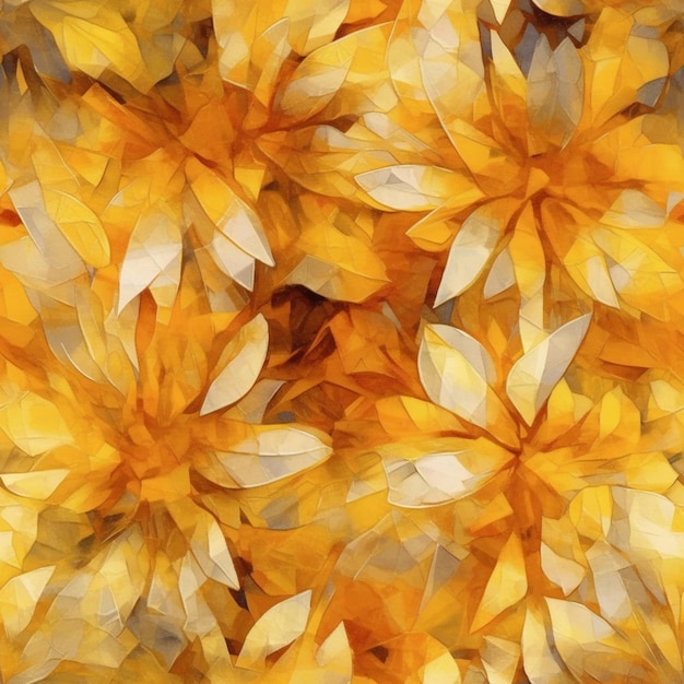 yellow flowers are arranged in a pattern on a white background generative ai