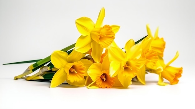 Yellow flowers isolated on white background nature flowers gardens