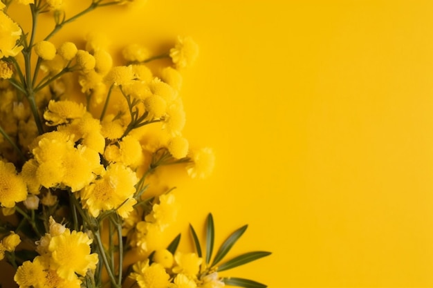 Yellow flowers on a yellow background