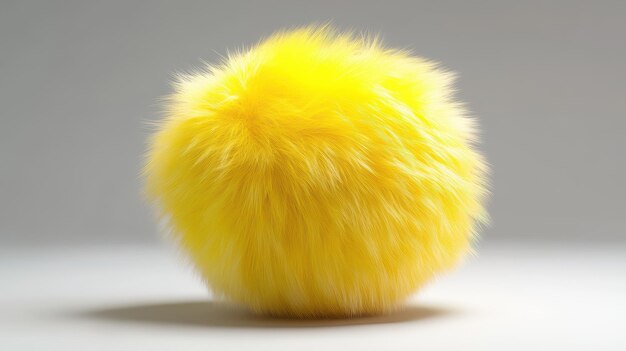 Photo a yellow fuzzy ball with a lot of fur on it