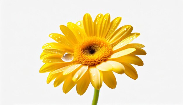 Yellow Gerber Daisy Water Droplet