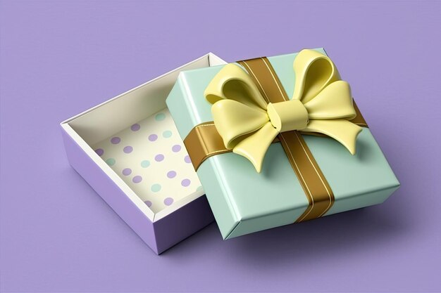 Yellow gift box with a bow on top perfect for any occasion Generative AI