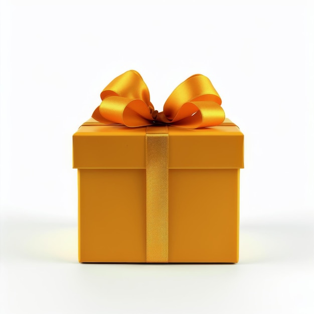 Yellow Gift Box With Gold Ribbon