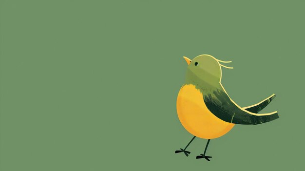 Photo a yellow and green bird on a green background