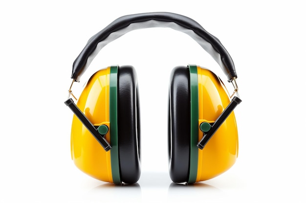 Yellow Green Color Earmuffs on a white background