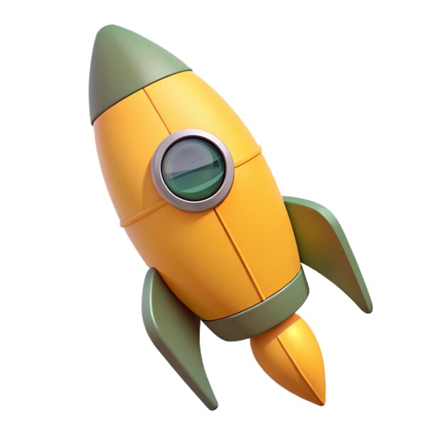 Photo a yellow and green rocket with a green face and a green lens