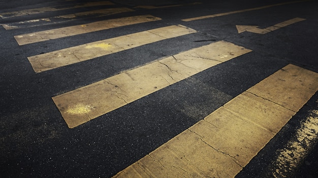 Yellow Grunge Crosswalk Lines