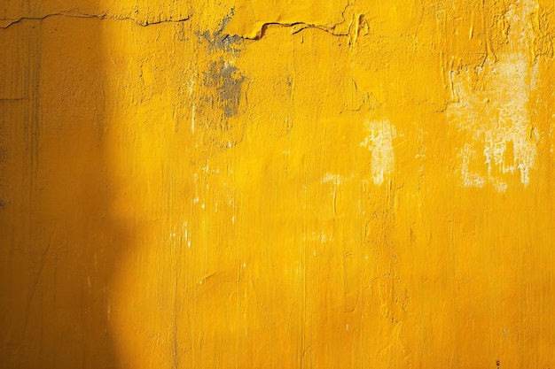 Yellow grunge wall with shadow on it Great background or texture