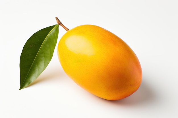 yellow and half red mango isolated in white background