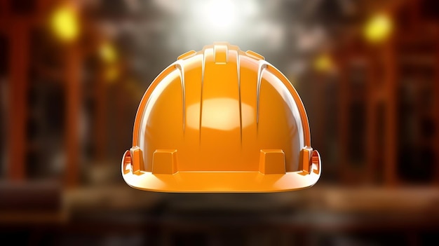 A yellow hard hat on a table