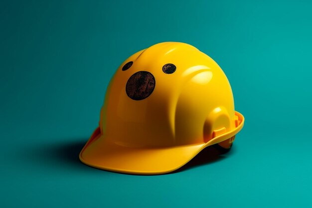 A yellow hard hat with a hole in the middle