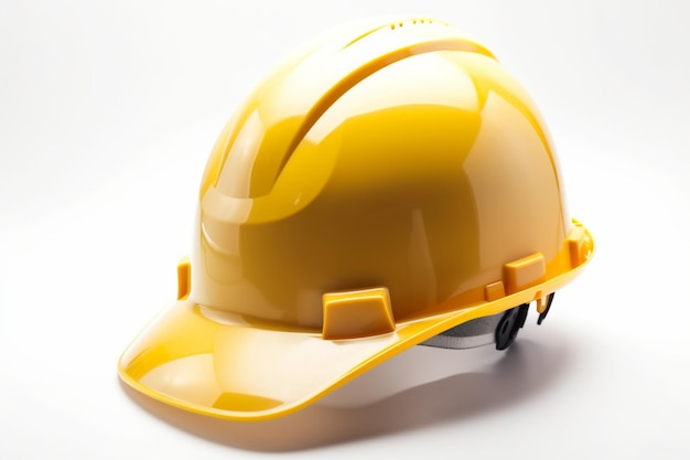 A yellow hard hat with the word " on it "