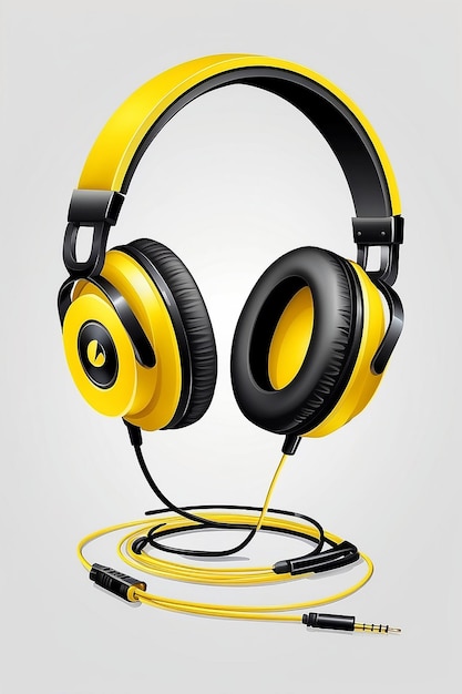 Yellow headphones vector illustration yellow black headphone clip art yellow headset clipart image