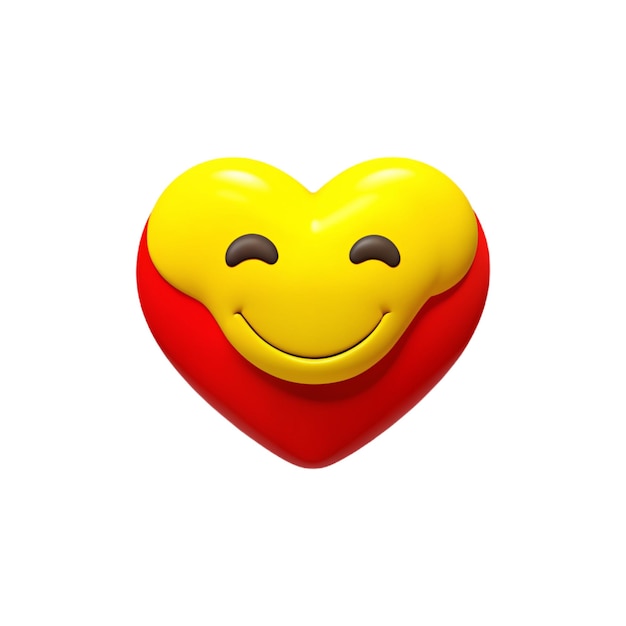 a yellow heart with a yellow smiley face on it