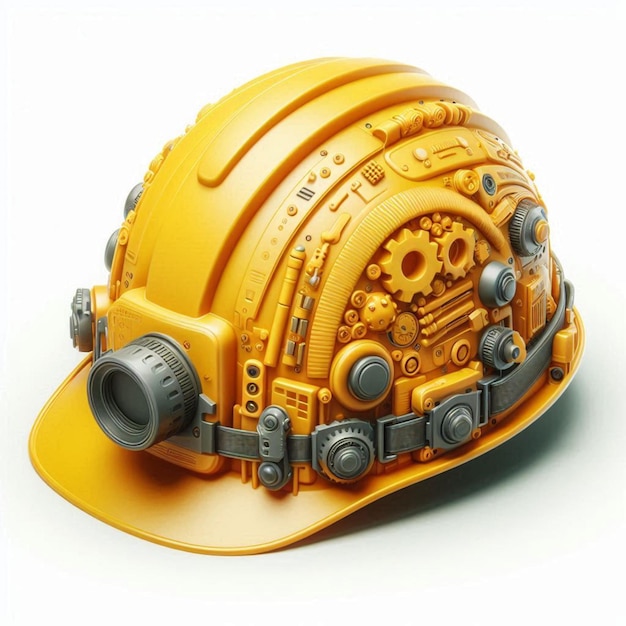 Photo a yellow helmet with the word  engine  on it