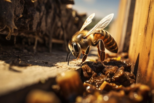 Photo yellow hive honey nature bee animals wing macro insect pollen closeup honeycomb