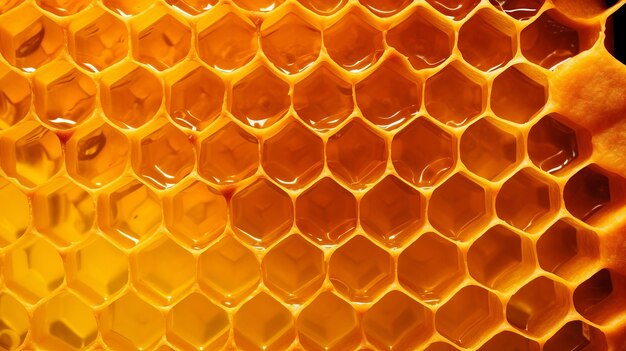 Yellow Honeycomb closeup establishment Creative resource AI Generated