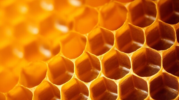 Yellow Honeycomb closeup establishment Creative resource AI Generated