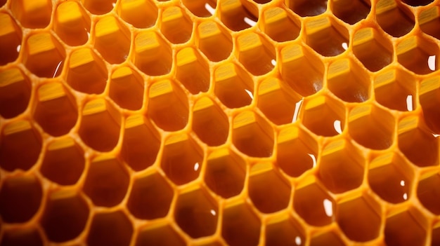 Yellow Honeycomb closeup establishment Creative resource AI Generated