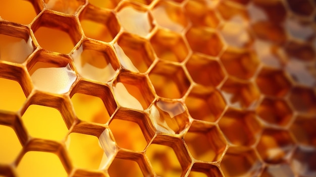 Yellow Honeycomb closeup foundation Creative resource AI Generated