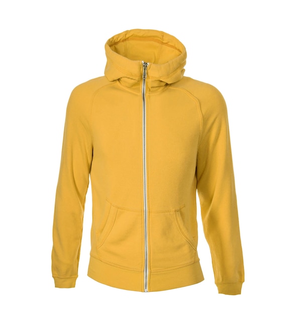 Yellow hoodie isolated on white