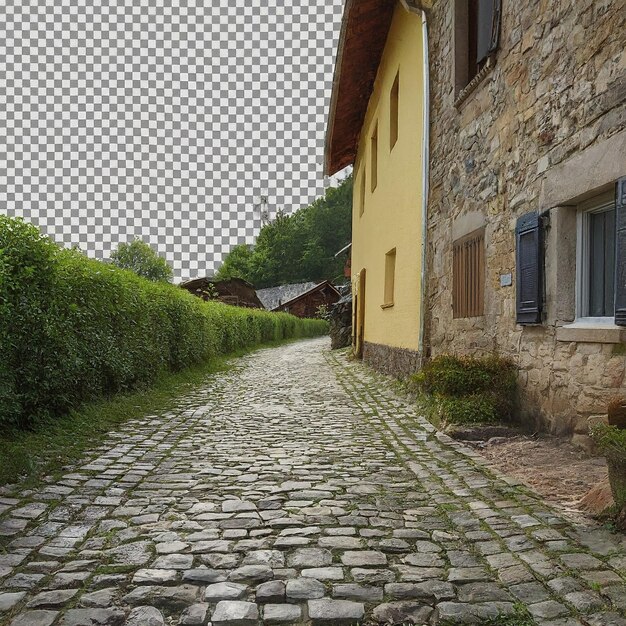 Photo a yellow house with a yellow house on the left side