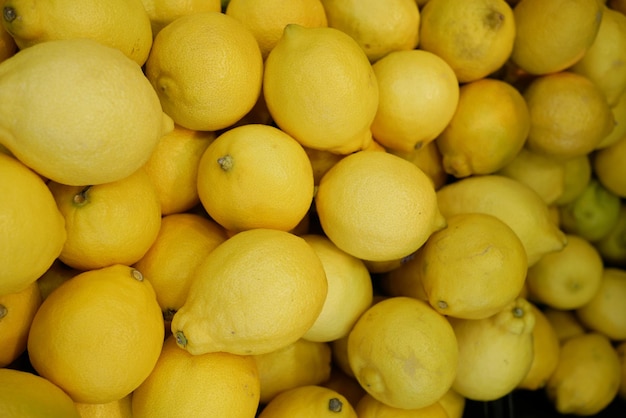 Yellow Lemon display for sale at local store top view