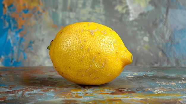 Photo yellow lemon from biological cultivation with little flaws