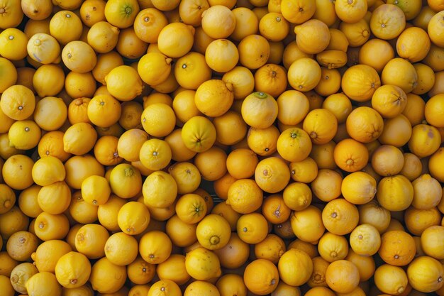 Photo yellow lemons as a banner background